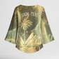 Personalized Afro Haiti Le Saut Kimono Sleeve Blouse Ayiti Waterfall Vintage Grunge Style - African Pride