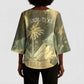 Personalized Afro Haiti Le Saut Kimono Sleeve Blouse Ayiti Waterfall Vintage Grunge Style - African Pride