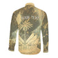 Personalized Afro Haiti Le Saut Long Sleeve Button Shirt Ayiti Waterfall Vintage Grunge Style - African Pride