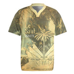 Personalized Afro Haiti Le Saut Rugby Jersey Ayiti Waterfall Vintage Grunge Style - African Pride