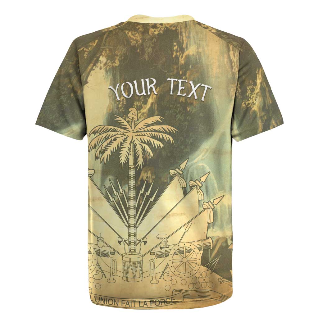 Personalized Afro Haiti Le Saut Rugby Jersey Ayiti Waterfall Vintage Grunge Style - African Pride