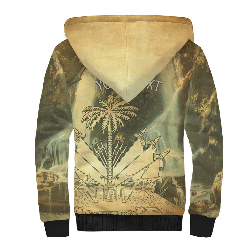 Personalized Afro Haiti Le Saut Sherpa Hoodie Ayiti Waterfall Vintage Grunge Style - African Pride