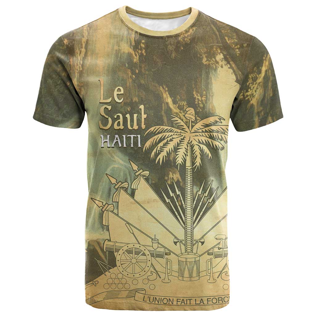 Personalized Afro Haiti Le Saut T shirt Ayiti Waterfall Vintage Grunge Style - African Pride