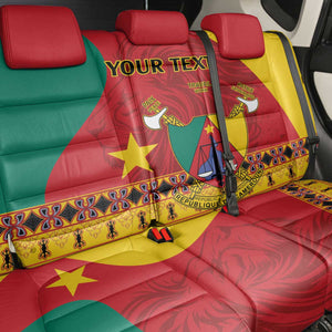 Personalised Cameroon National Day Back Car Seat Cover Cameroun Coat Of Arms With Atoghu Pattern