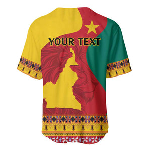 Personalised Cameroon National Day Baseball Jersey Cameroun Coat Of Arms With Atoghu Pattern