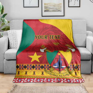 Personalised Cameroon National Day Blanket Cameroun Coat Of Arms With Atoghu Pattern