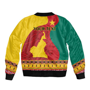 Personalised Cameroon National Day Bomber Jacket Cameroun Coat Of Arms With Atoghu Pattern