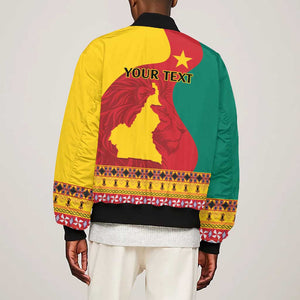 Personalised Cameroon National Day Bomber Jacket Cameroun Coat Of Arms With Atoghu Pattern