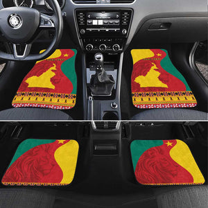 Personalised Cameroon National Day Car Mats Cameroun Coat Of Arms With Atoghu Pattern