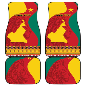 Personalised Cameroon National Day Car Mats Cameroun Coat Of Arms With Atoghu Pattern