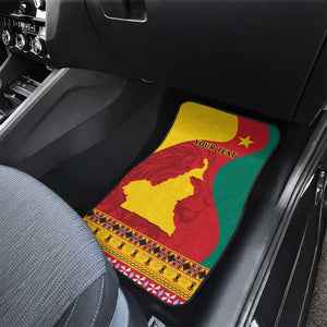 Personalised Cameroon National Day Car Mats Cameroun Coat Of Arms With Atoghu Pattern