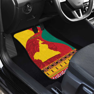 Personalised Cameroon National Day Car Mats Cameroun Coat Of Arms With Atoghu Pattern