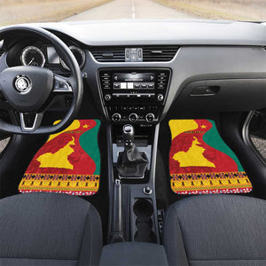 Personalised Cameroon National Day Car Mats Cameroun Coat Of Arms With Atoghu Pattern