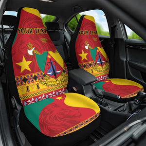 Personalised Cameroon National Day Car Seat Cover Cameroun Coat Of Arms With Atoghu Pattern