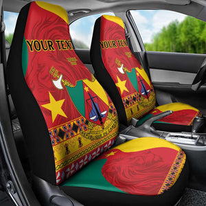 Personalised Cameroon National Day Car Seat Cover Cameroun Coat Of Arms With Atoghu Pattern