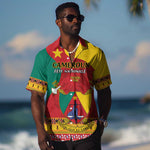 Personalised Cameroon National Day Hawaiian Shirt Cameroun Coat Of Arms With Atoghu Pattern