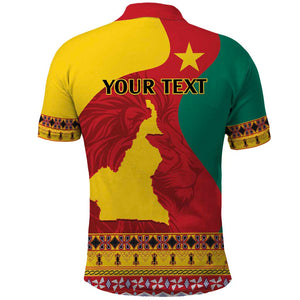 Personalised Cameroon National Day Polo Shirt Cameroun Coat Of Arms With Atoghu Pattern