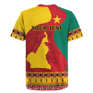 Personalised Cameroon National Day Rugby Jersey Cameroun Coat Of Arms With Atoghu Pattern