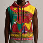 Personalised Cameroon National Day Sleeveless Zip Hoodie Cameroun Coat Of Arms With Atoghu Pattern - African Pride