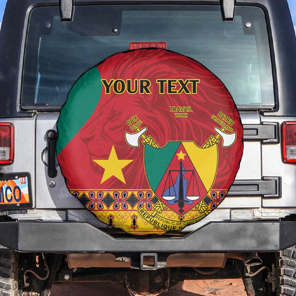 Personalised Cameroon National Day Spare Tire Cover Cameroun Coat Of Arms With Atoghu Pattern