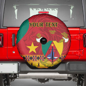 Personalised Cameroon National Day Spare Tire Cover Cameroun Coat Of Arms With Atoghu Pattern