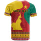 Personalised Cameroon National Day T shirt Cameroun Coat Of Arms With Atoghu Pattern