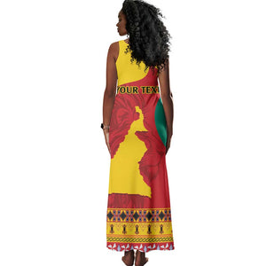 Personalised Cameroon National Day Tank Maxi Dress Cameroun Coat Of Arms With Atoghu Pattern