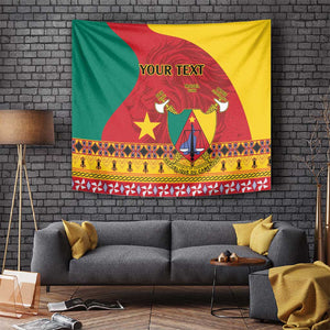 Personalised Cameroon National Day Tapestry Cameroun Coat Of Arms With Atoghu Pattern