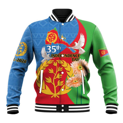 Eritrea Independence Day Baseball Jacket Eritrean Olive Branches 33rd Anniversary LT14
