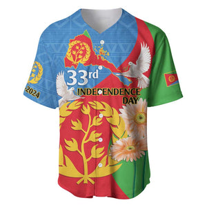 Eritrea Independence Day Baseball Jersey Eritrean Olive Branches 33rd Anniversary