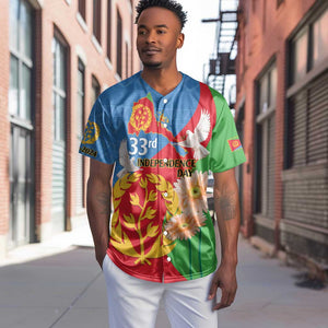 Eritrea Independence Day Baseball Jersey Eritrean Olive Branches 33rd Anniversary