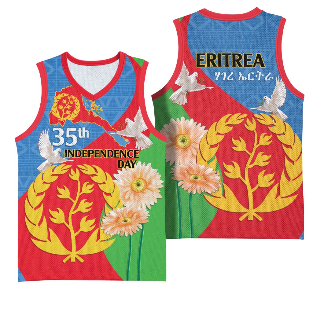 Eritrea Independence Day Basketball Jersey Eritrean Olive Branches 33rd Anniversary LT14