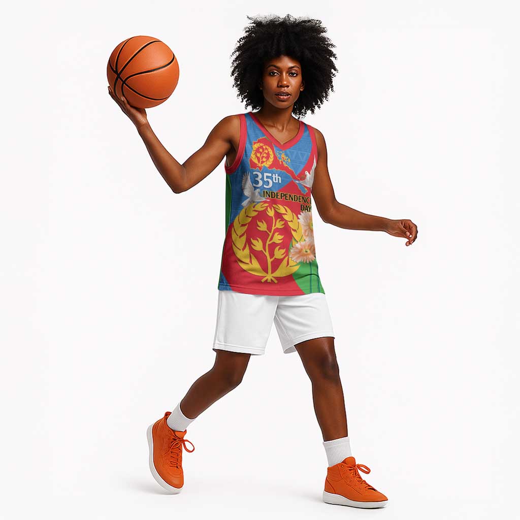 Eritrea Independence Day Basketball Jersey Eritrean Olive Branches 33rd Anniversary LT14