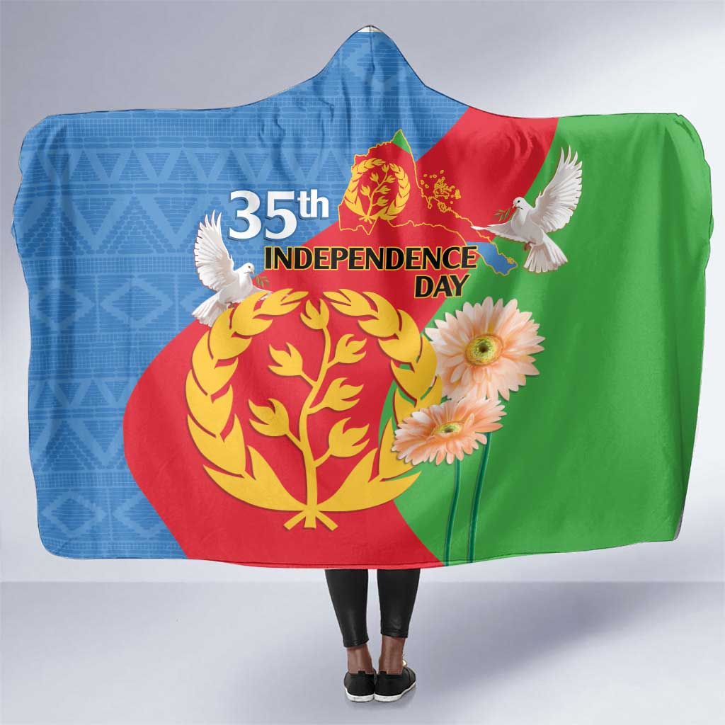 Eritrea Independence Day Hooded Blanket Eritrean Olive Branches 33rd Anniversary