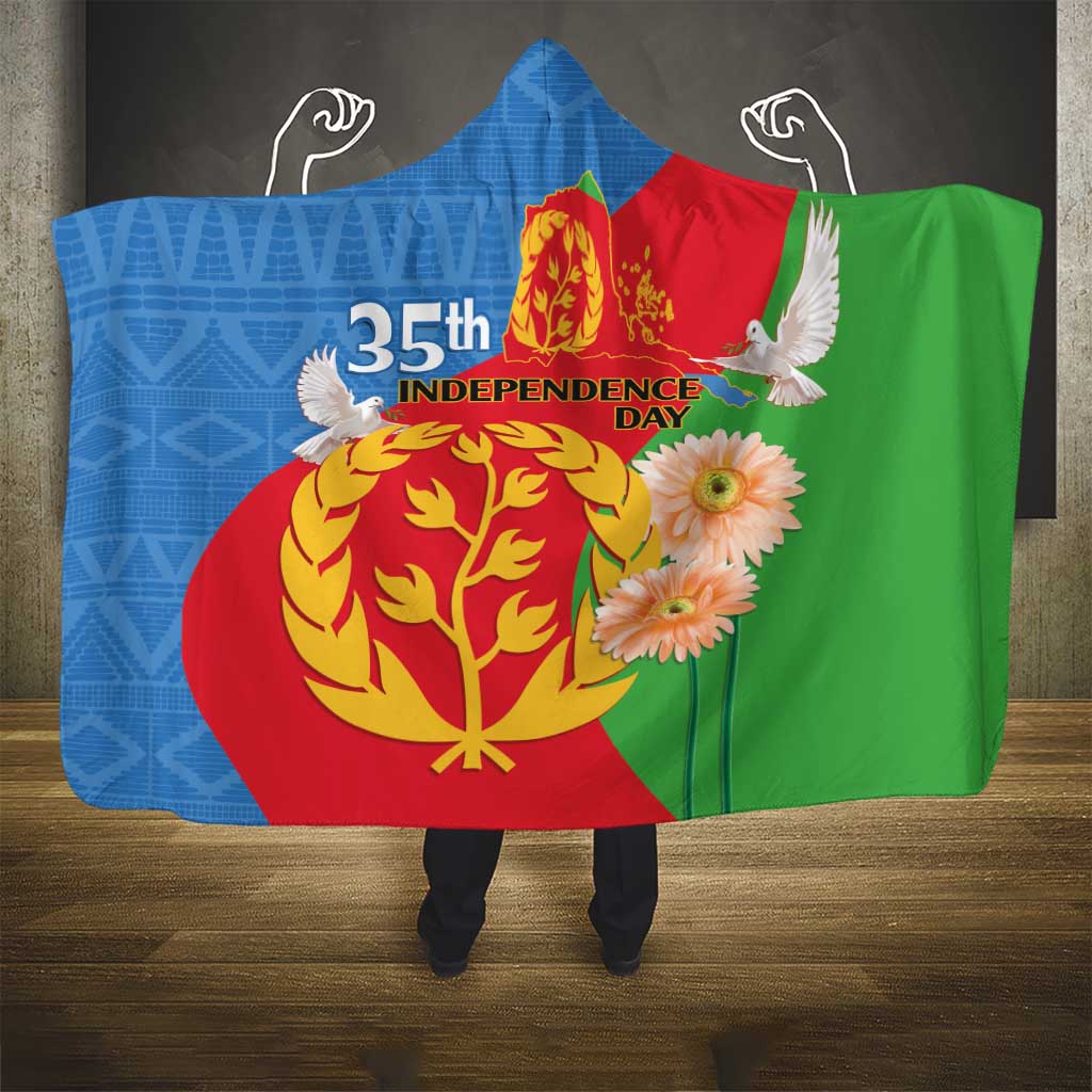 Eritrea Independence Day Hooded Blanket Eritrean Olive Branches 33rd Anniversary