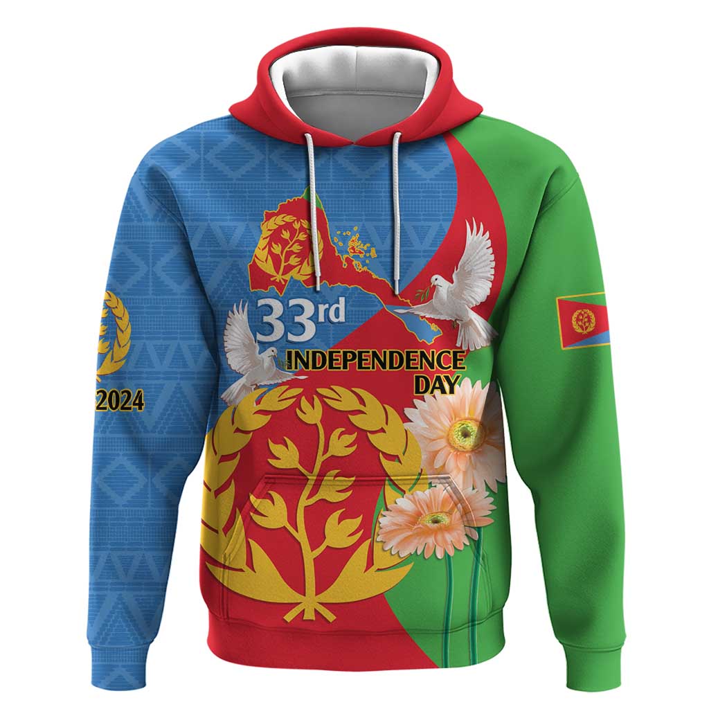 Eritrea Independence Day Hoodie Eritrean Olive Branches 33rd Anniversary