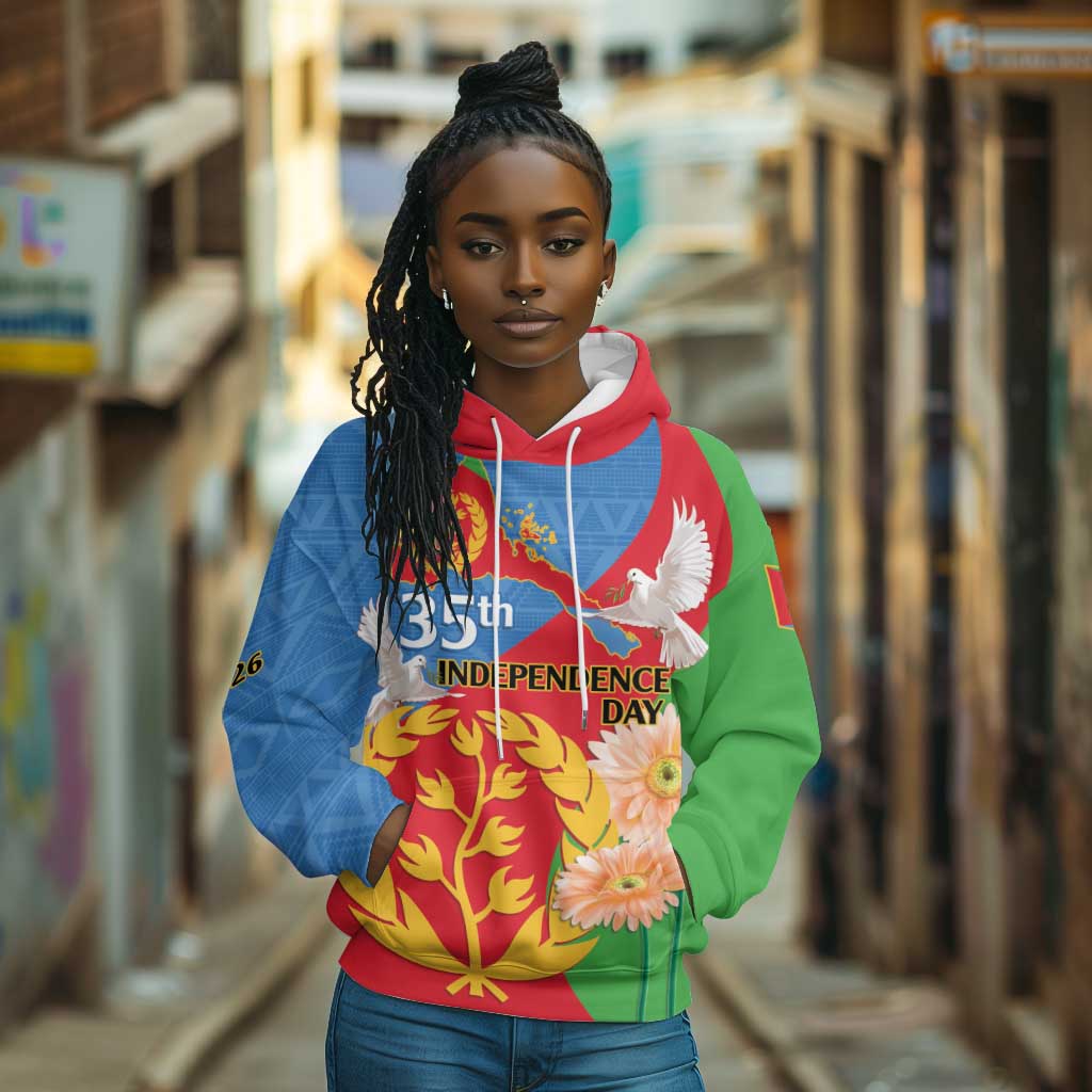 Eritrea Independence Day Hoodie Eritrean Olive Branches 33rd Anniversary