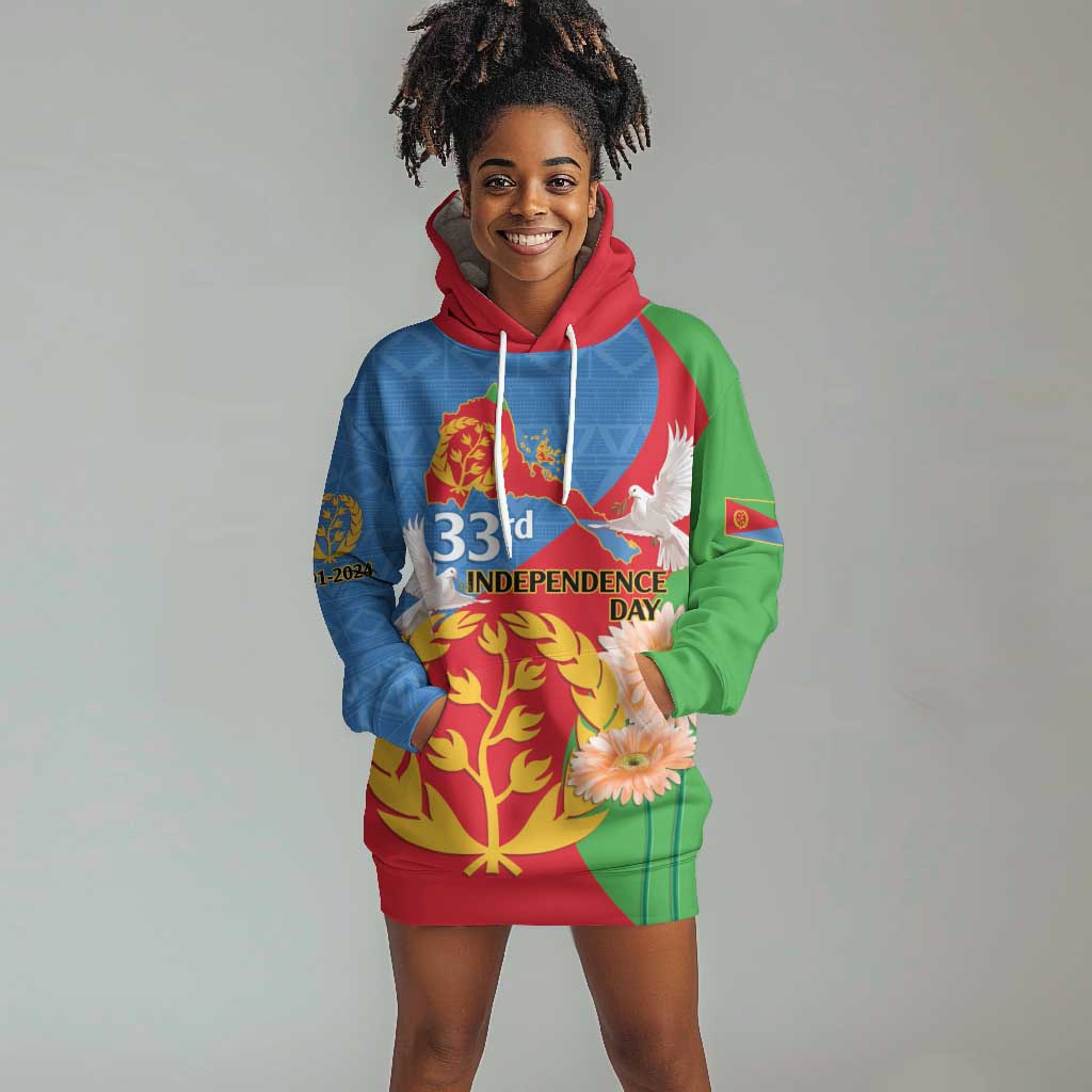 Eritrea Independence Day Hoodie Dress Eritrean Olive Branches 33rd Anniversary