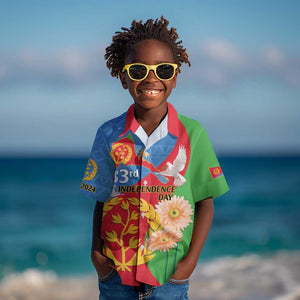 Eritrea Independence Day Kid Hawaiian Shirt Eritrean Olive Branches 33rd Anniversary