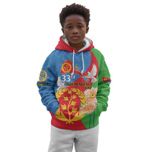 Eritrea Independence Day Kid Hoodie Eritrean Olive Branches 33rd Anniversary