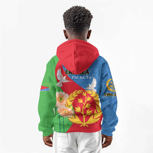 Eritrea Independence Day Kid Hoodie Eritrean Olive Branches 33rd Anniversary