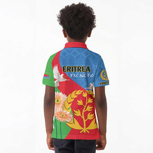 Eritrea Independence Day Kid Polo Shirt Eritrean Olive Branches 33rd Anniversary