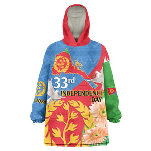 Eritrea Independence Day KId Wearable Blanket Hoodie Eritrean Olive Branches 33rd Anniversary