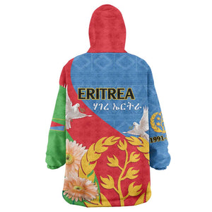 Eritrea Independence Day KId Wearable Blanket Hoodie Eritrean Olive Branches 33rd Anniversary