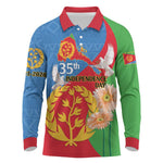 Eritrea Independence Day Long Sleeve Polo Shirt Eritrean Olive Branches 33rd Anniversary