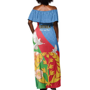 Eritrea Independence Day Off Shoulder Maxi Dress Eritrean Olive Branches 33rd Anniversary