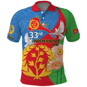 Eritrea Independence Day Polo Shirt Eritrean Olive Branches 33rd Anniversary