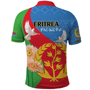 Eritrea Independence Day Polo Shirt Eritrean Olive Branches 33rd Anniversary