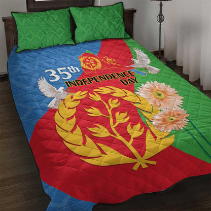 Eritrea Independence Day Quilt Bed Set Eritrean Olive Branches 33rd Anniversary