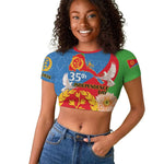 Eritrea Independence Day Raglan Cropped T shirt Eritrean Olive Branches 33rd Anniversary